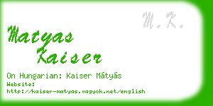 matyas kaiser business card