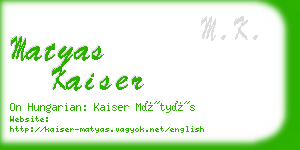 matyas kaiser business card